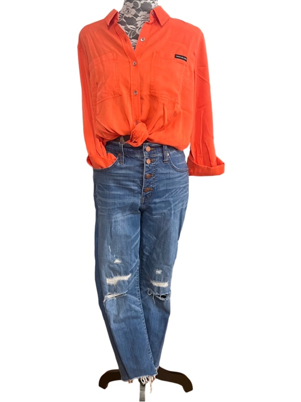 Madewell Cali Demi-Boot Distressed Women’s Jeans - Blue Size 27